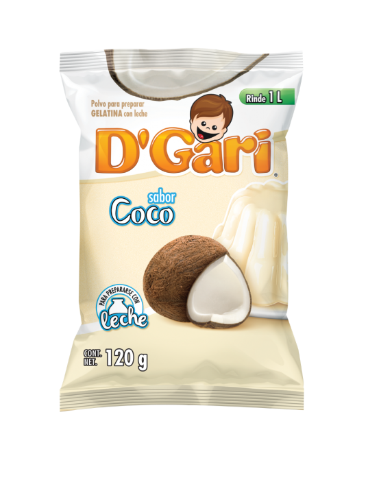 gari polvo para preparar gelatina coco bolsa 120gr