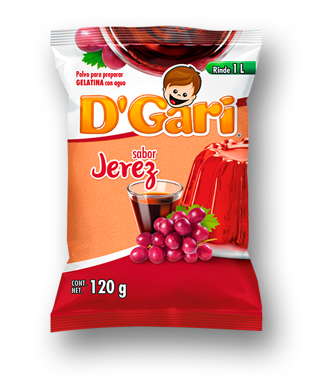 Gari powder to prepare gelatina sherry bag 120gr