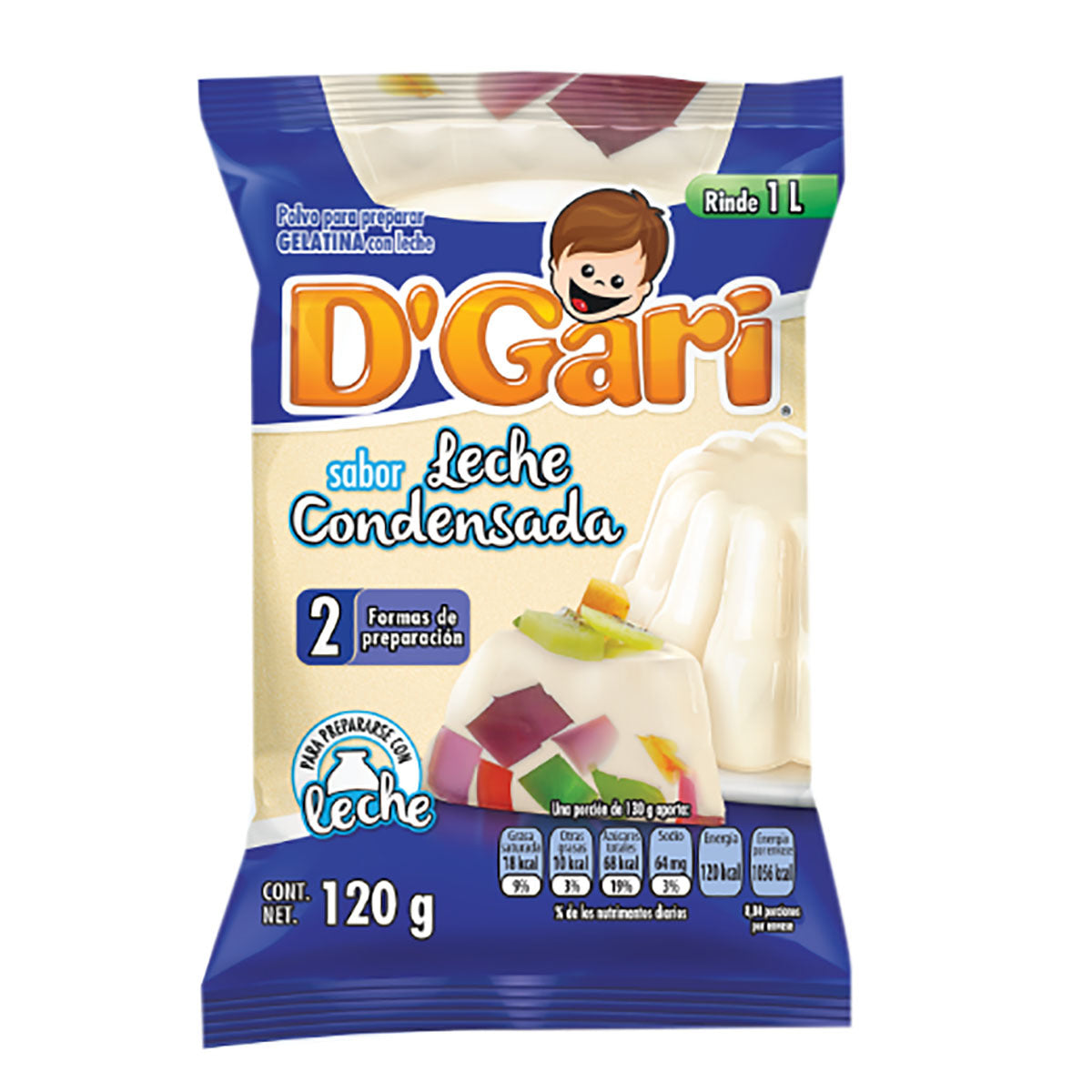 Gari powder to prepare gelatin condensed milk bag 120gr