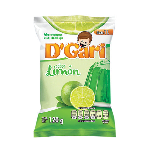 gari polvo para preparar gelatina limon bolsa 120gr