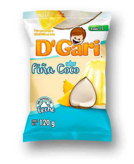 gari polvo para preparar gelatina piña coco bolsa 120gr