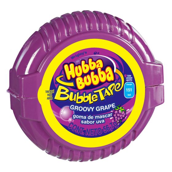goma de mascar rollo hubba bubba uva paquete