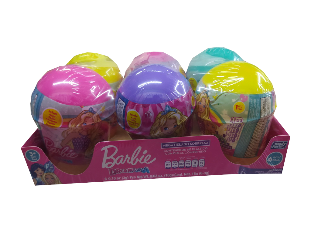 helado plastico sorpresa barbie paquete