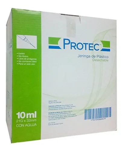 jeringa 10ml con aguja paquete