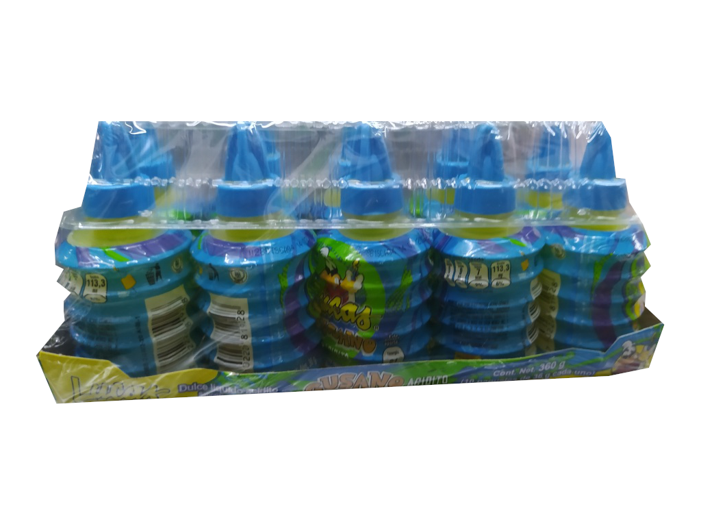 lucas worm acidito flavor green apple pack