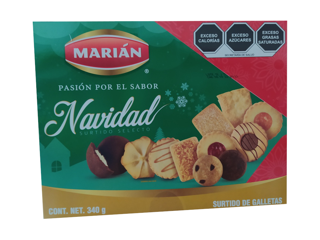 galleta marian surtido selecto navidad paquete 340gr