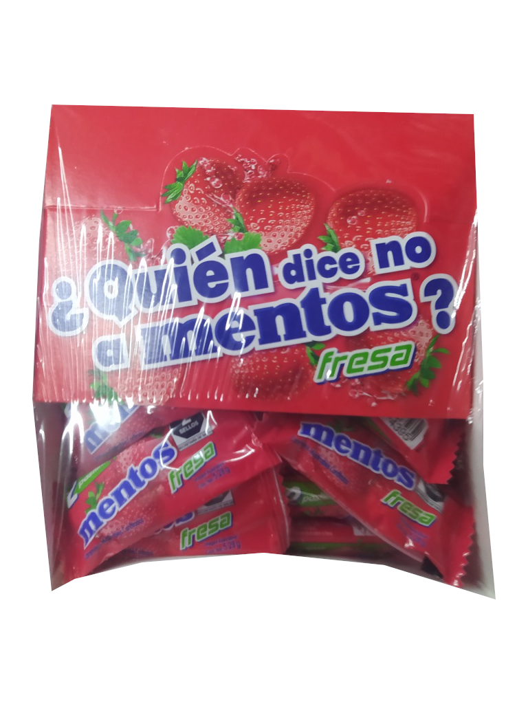 mentos fresa caramelos paquete