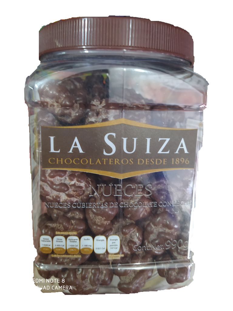 Walnuts covered with chocolate vitrolero the Switzerland 990gr