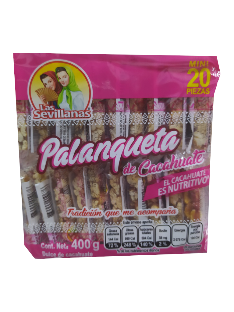 palanqueta de cacahuate las sevillanas paquete 20pz