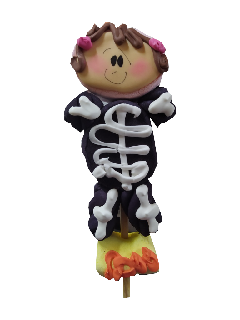 paleta malvavisco niña esqueleto halloween