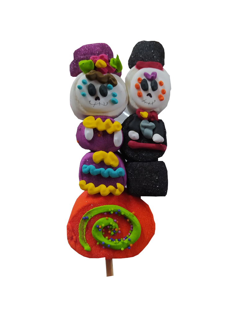 paleta malvavisco pareja de muertos halloween