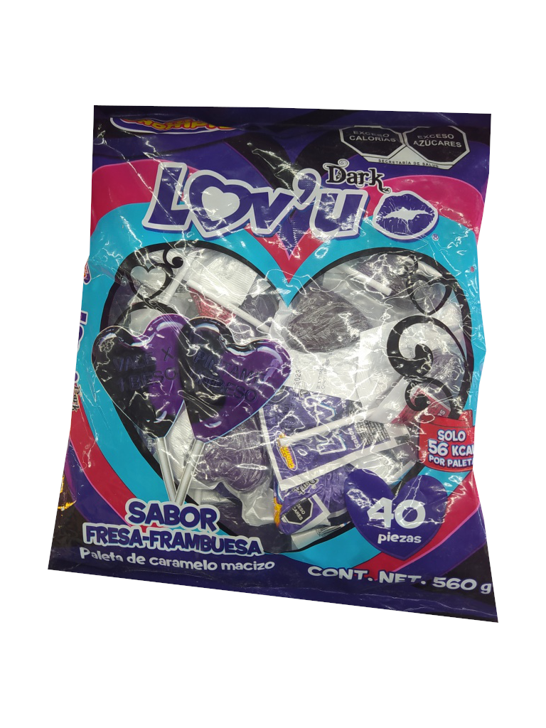 paleta corazon sabor frambuesa chompys bolsa