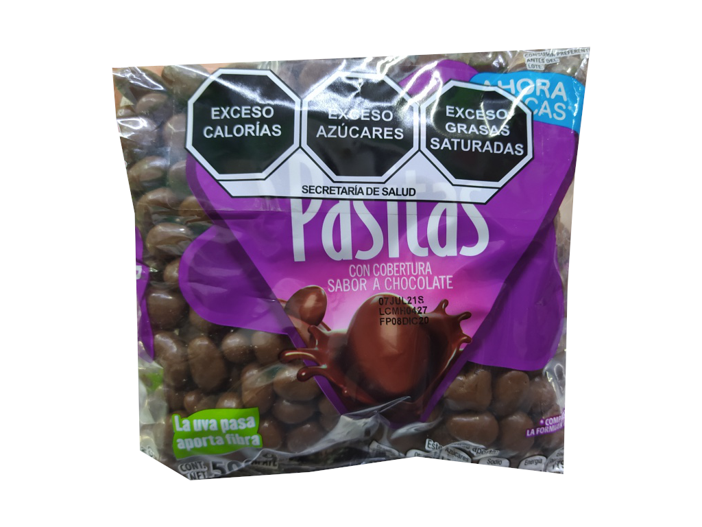 pasitas chocolate ricolino bolsa 500gr