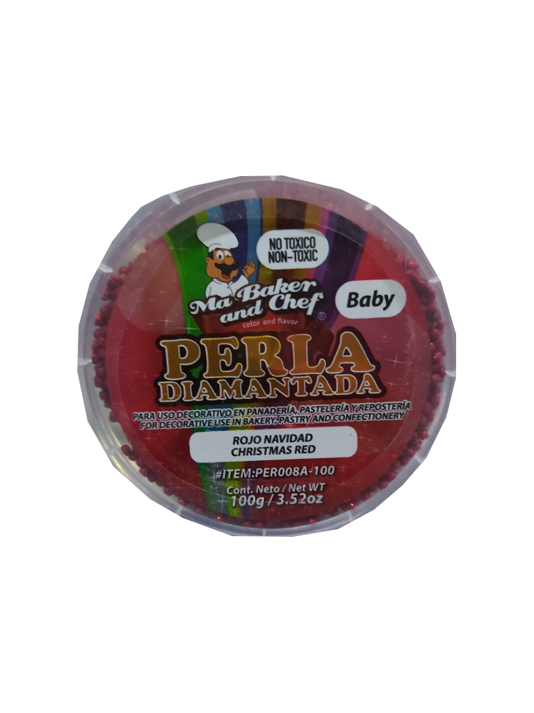 Diamond pearl for pastry Baby red Christmas bottle 100gr