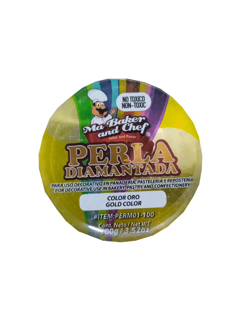 Diamond pearl for medium pastry gold bottle 100gr