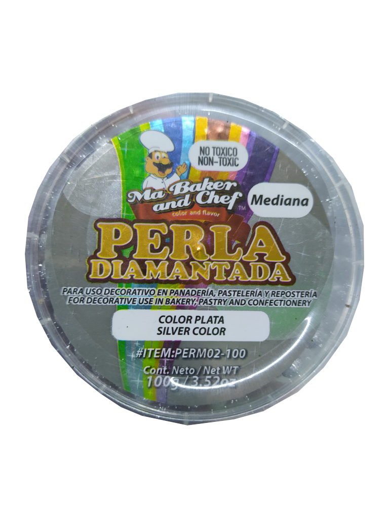 Diamond pearl for medium pastry silver bottle 100gr