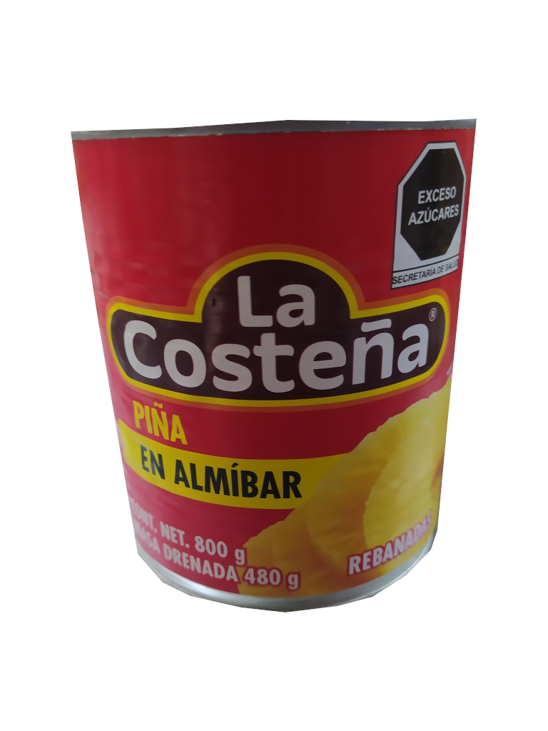 piña en rebanadas almibar la costeña lata 800gr
