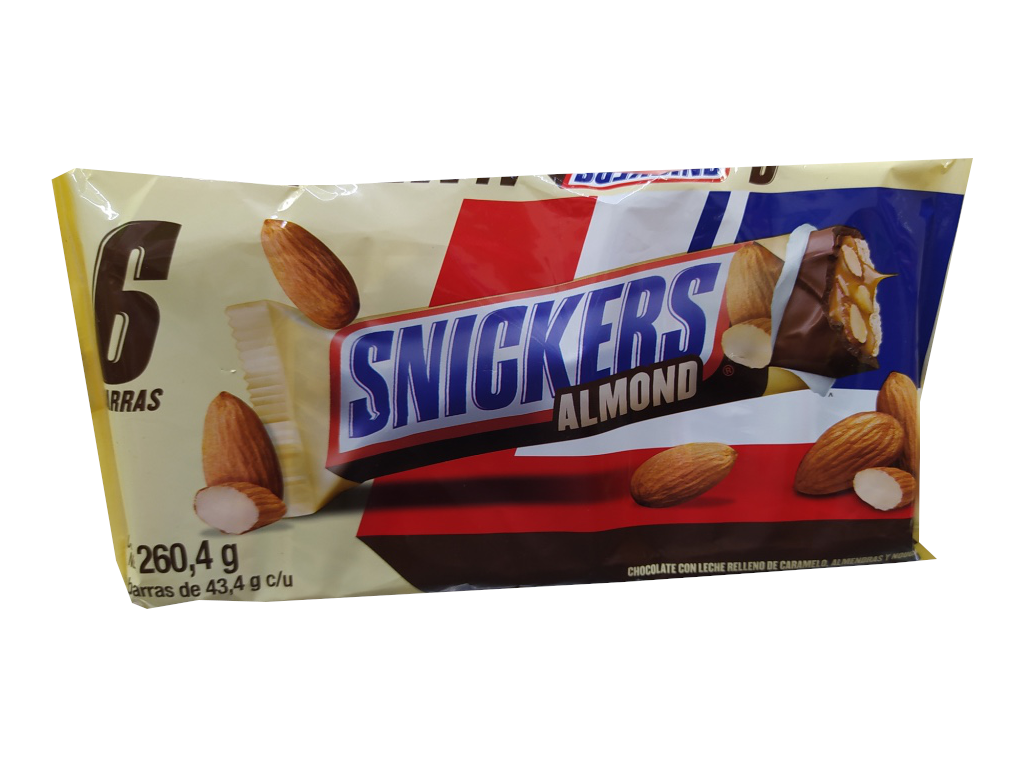 chocolate snicker almendras paquete