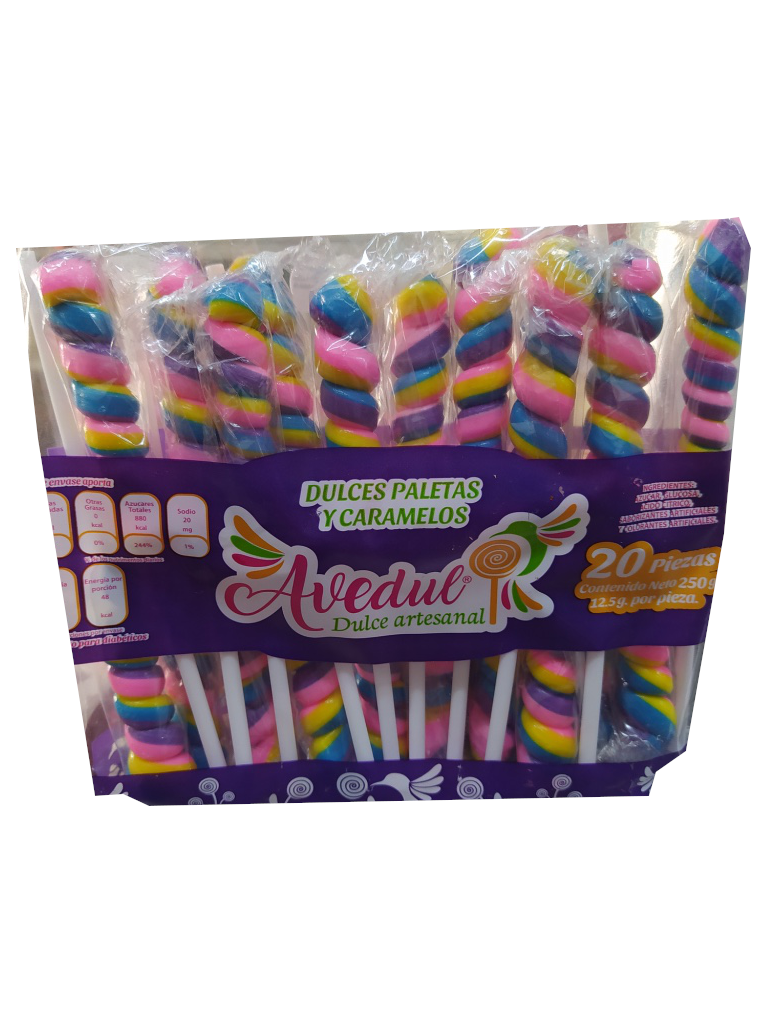 paleta tornillo artesanal colores bolsa