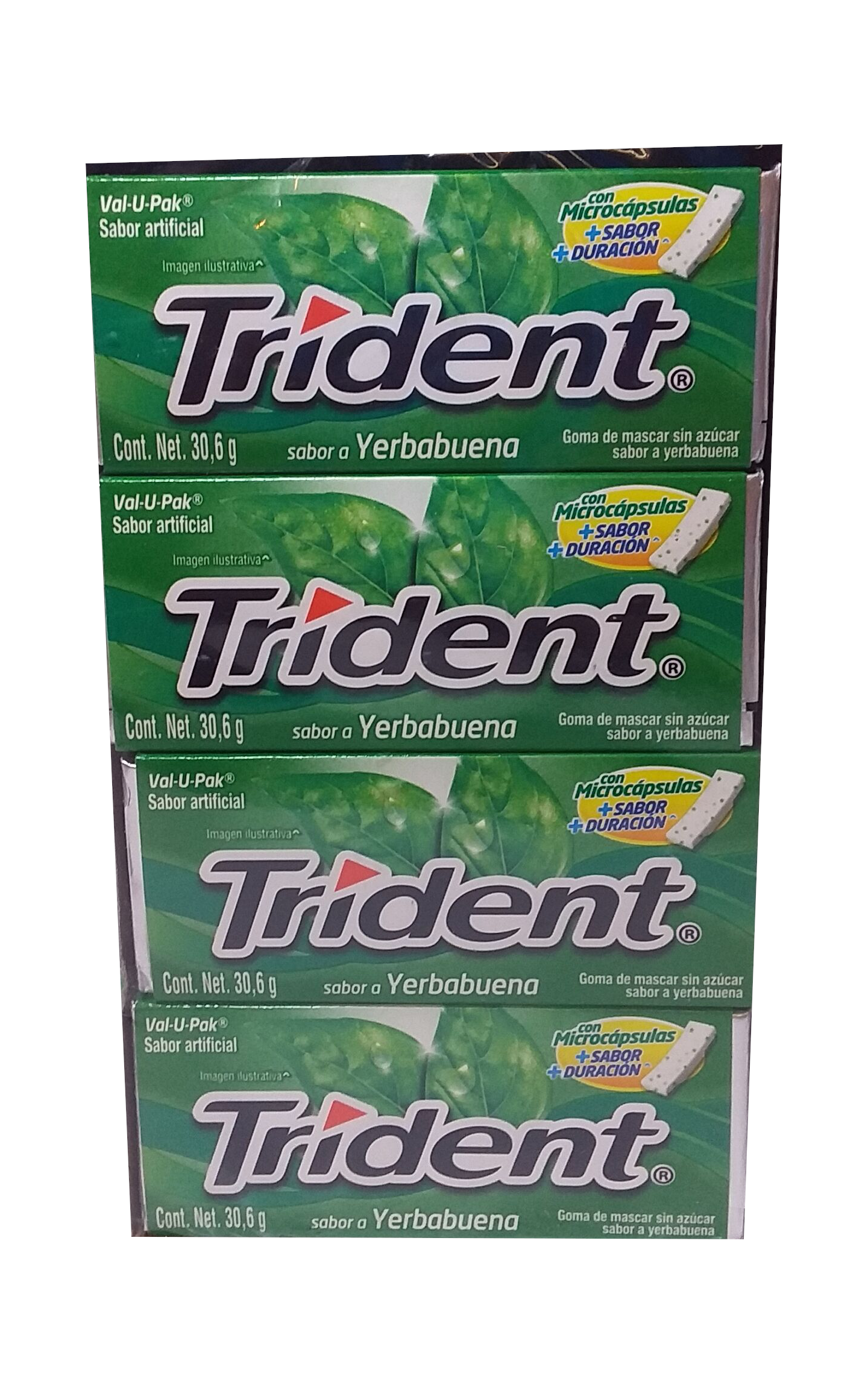 trident chicle 18s sabor yerbabuena paquete