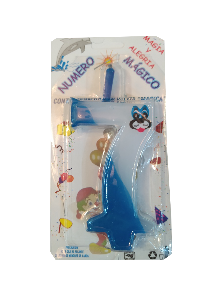 Birthday candle number 7 blue