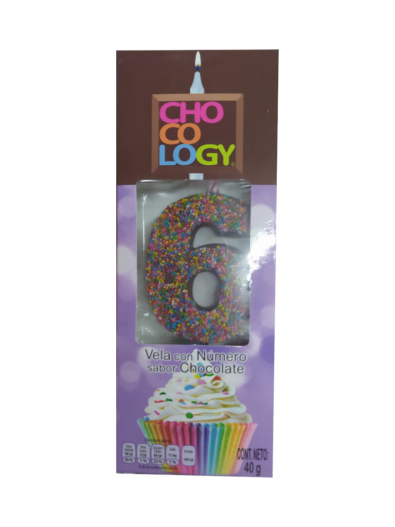 Chocolate birthday candle number 6