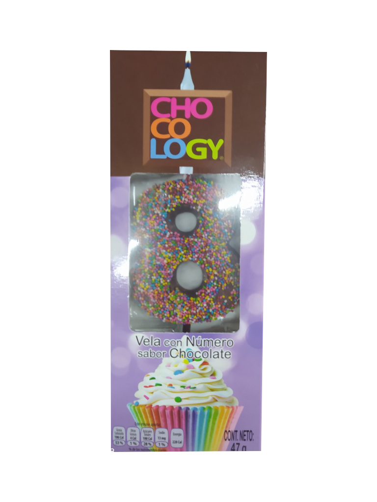 Chocolate birthday candle number 8