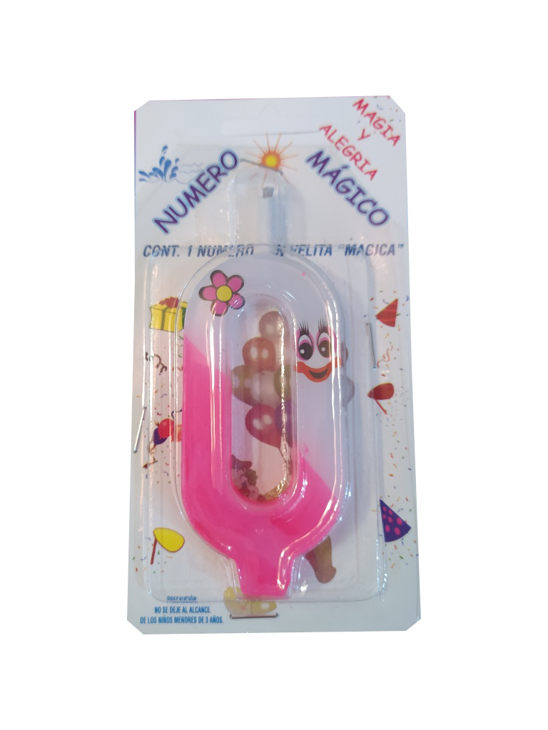 candle birthday pink number 0