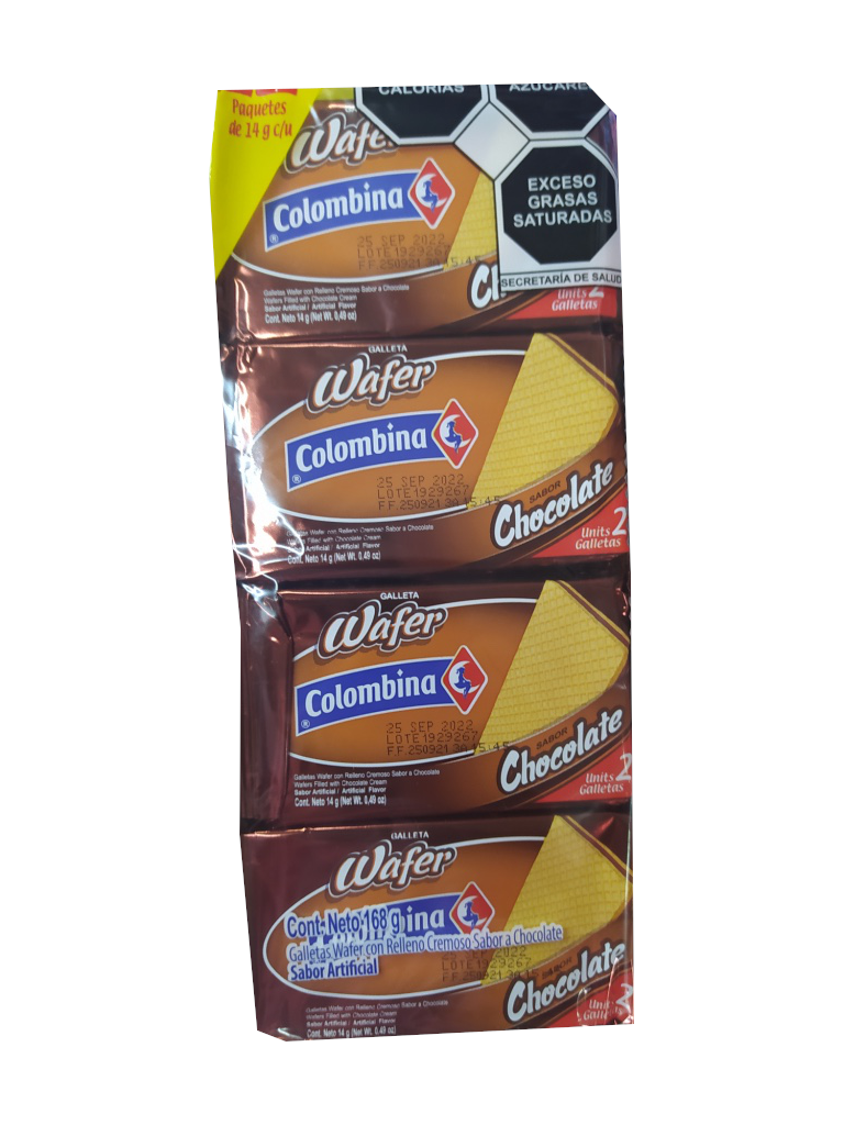 galleta wafer combina sabor chocolate paquete