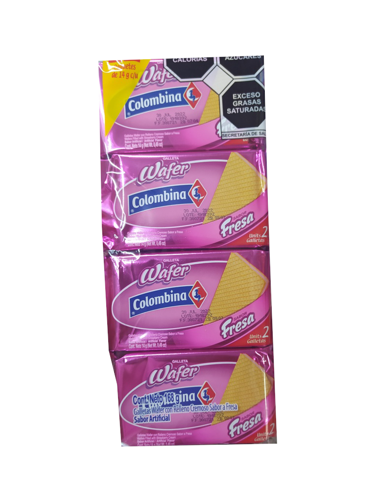 galleta wafer combina sabor fresa paquete